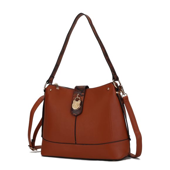 Shoulder Bag Vegan Leather And Faux Snake Trim Fashion Hobo UwU